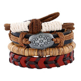 Vintage Beads Leather Bracelet - Native American Jewelry