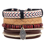 Vintage Beads Leather Bracelet - Native American Jewelry