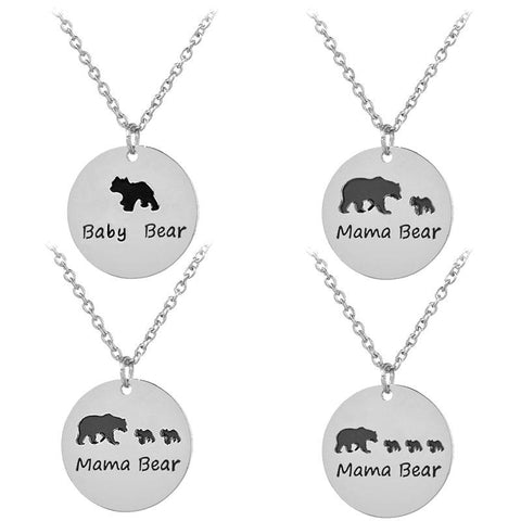 Baby Bear and Mama Bear Pendant Necklace Mother's Day Gift - ProudThunderbird