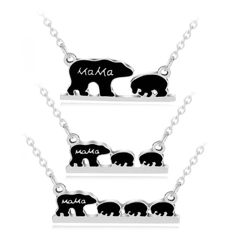 Mama Bear Engraved Pendant Necklace Mother's Day Gift