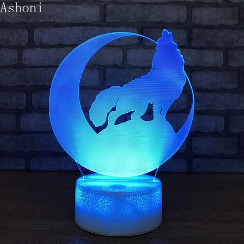 Wolf Moon 3D Native American Lamp  no link