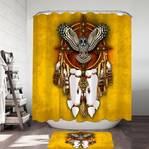 Golden Owl Dreamcatcher Shower Curtain