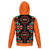 Orange Native Tribes Pattern Native American All Over  Hoodie - Powwow Store