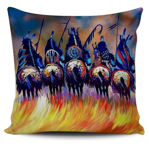 5 Warriors Native American Pillow Covers