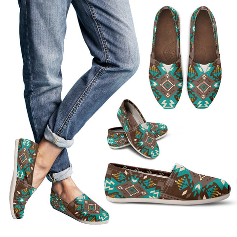 GB-NAT00538 Blue Pattern Brown Casual Shoes