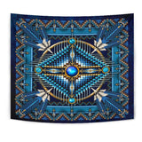 Naumaddic Arts Blue Native American Design Tapestry