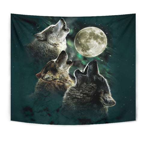 GB-NAT00223	Howling Wolves Under Moonlight Tapestry