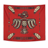 Red Thunderbird Feather Native American Design Tapestry