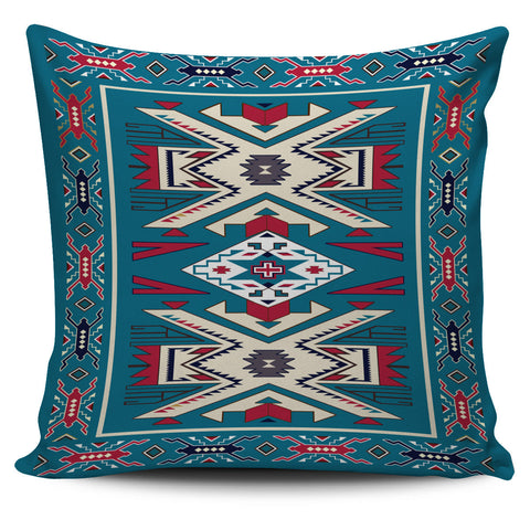 GB-NAT0003 Blue Pink Pattern Native American Pillow Covers