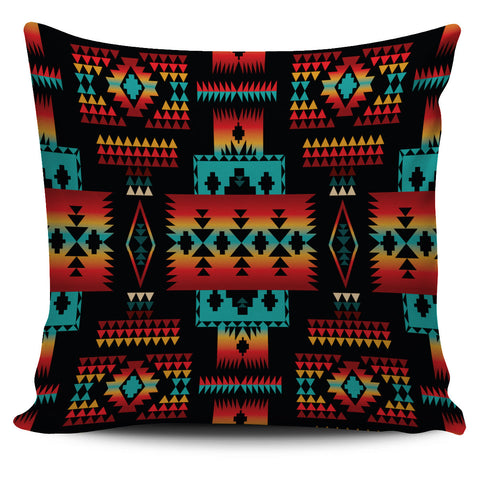 GB-NAT00046-02 Black Native Tribes Pattern Native American Pillow Cover