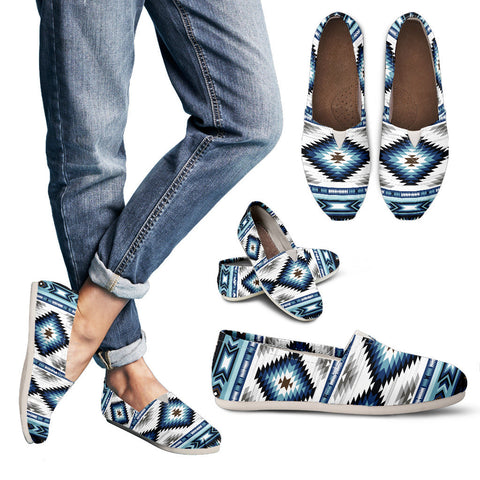 GB-NAT00528 Blue Colors Tribal Pattern NativeWomen's Casual Shoes