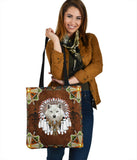 White Wolf With Headress Feathers Tote Bag