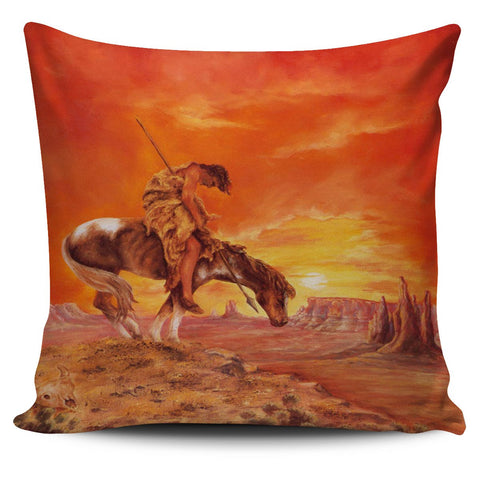 End of The Trail Native American Pillow Cover