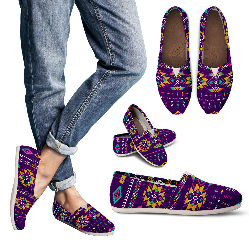 GB-NAT00549 Purple Pattern NativeWomen's Casual Shoes