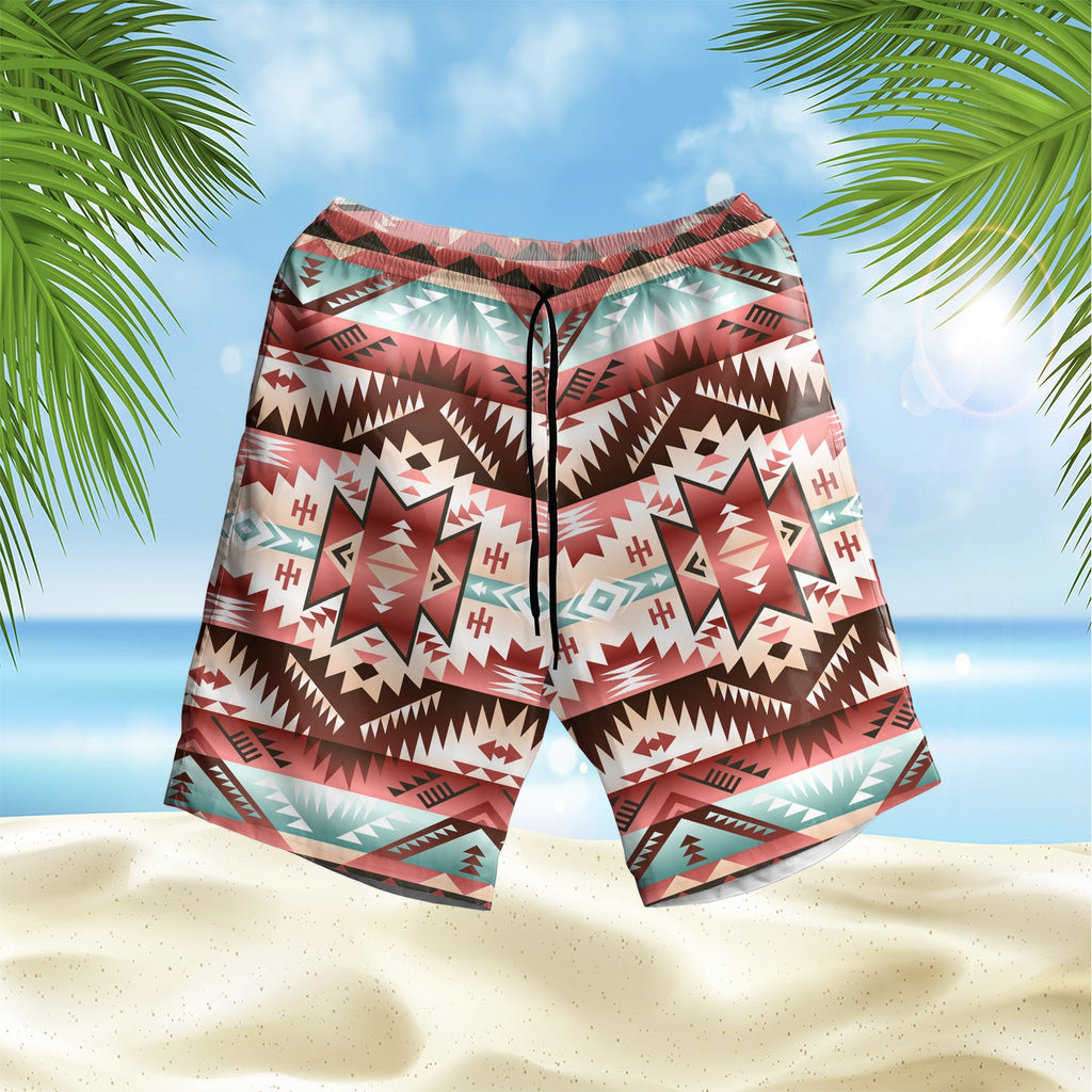 GB-NAT00540 Ornamental Pattern Hawaiian Shorts
