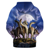 3 Wolves Mooning Native American All Over Hoodie