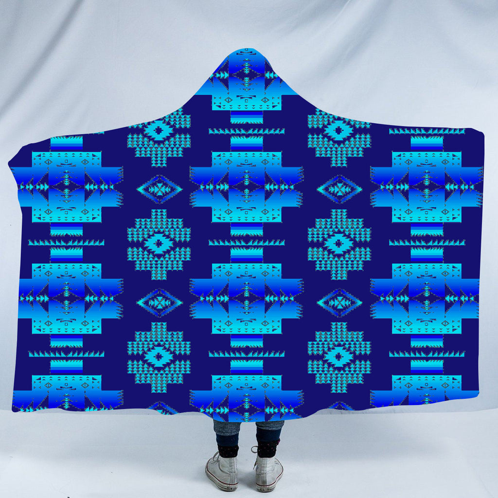 GB-NAT00720-12 Pattern Native American Design Hooded Blanket