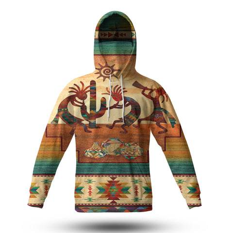 GB-NAT00054 Kokopelli Myth Native American 3D Hoodie With Mask
