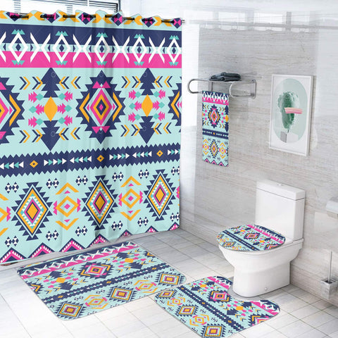 GB-NAT00741  Pattern Native American Bathroom Set