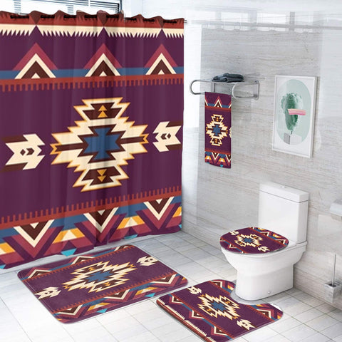 GB-NAT00736  Pattern Native American Bathroom Set