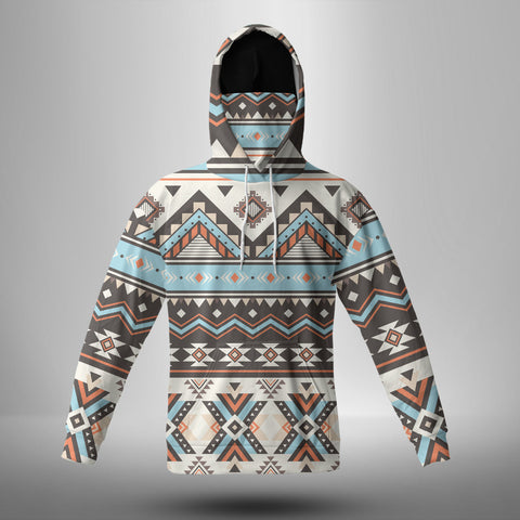 GB-NAT00604 Tribal Striped Seamless  3D Hoodie With Mask