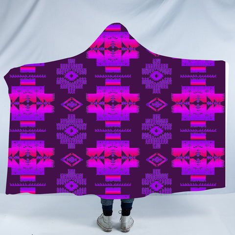 GB-NAT00720-15 Pattern Native American Design Hooded Blanket