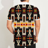 GB-NAT00062-01 Black Tribe Design Native American Polo T-Shirt 3D