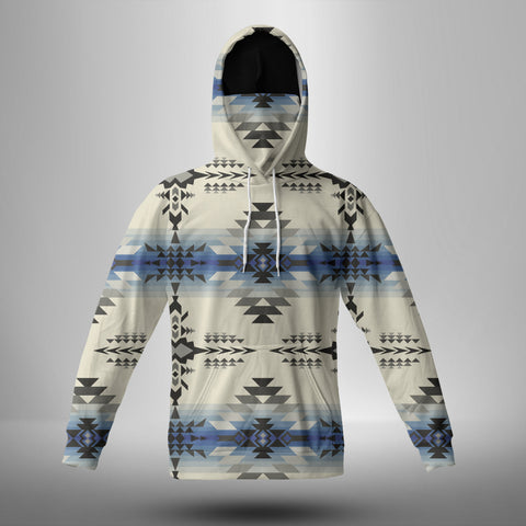 GB-NAT00608 Seamless Geometric Pattern  3D Hoodie With Mask