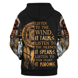 GB-NAT00446-02 Chief With Feather Headdress 3D Hoodie