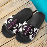GB-NAT00491-14  Native American Purple Culture Symbol Slide Sandal