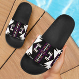 GB-NAT00491-14  Native American Purple Culture Symbol Slide Sandal