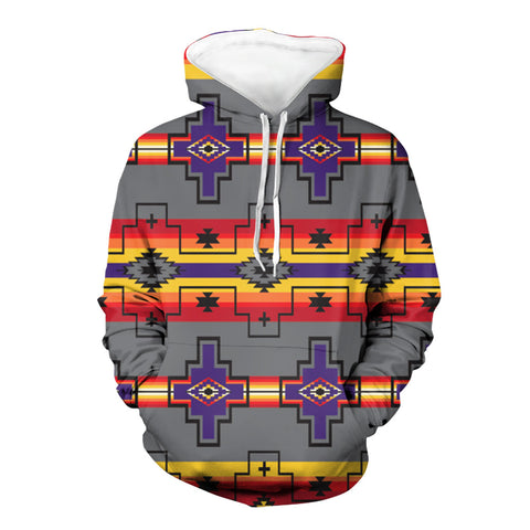 GB-NAT00341 Purple Tribes Design Native American 3D Hoodie