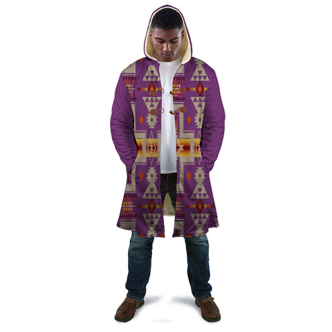 GB-NAT00062-07 Light Purple Tribe Design Native American Cloak