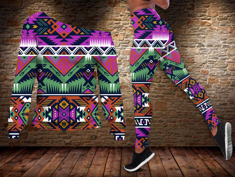 GB-NAT00071-02 Tribe Design Native American Off-shoulder Sweater Legging Set