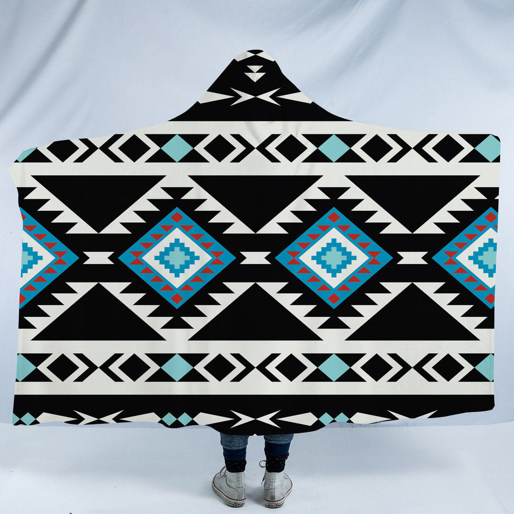 GB-NAT00607 Ethnic Seamless Pattern Hooded Blanket