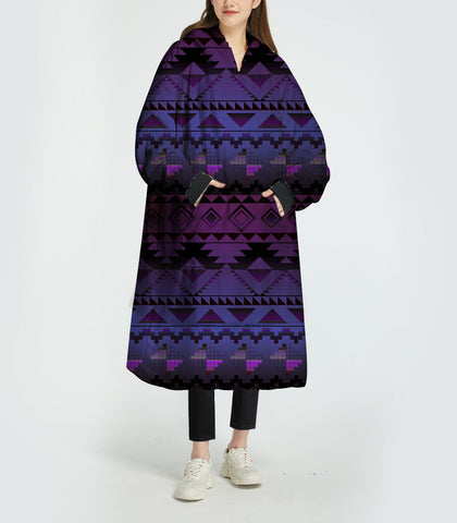 GB-NAT00601-02 Pattern Native 3D Sherpa Hoodie Blanket
