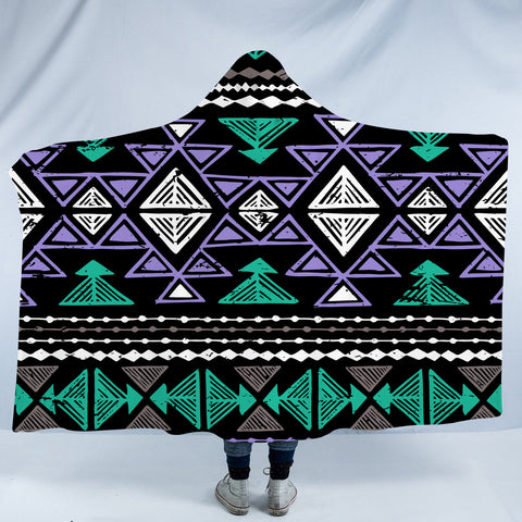 GB-NAT00578 Neon Color Tribal Hooded Blanket