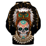 GB-NAT00328 Warrior Of Indian Skull All Over Hoodie