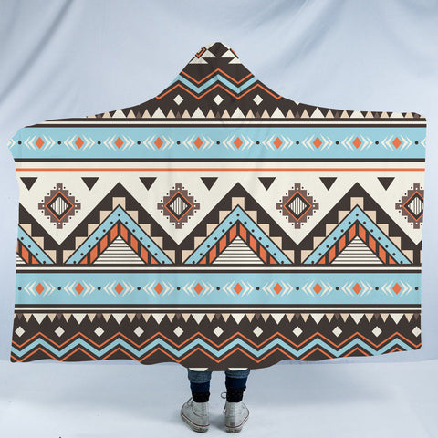 GB-NAT00604 Tribal Striped Seamless Pattern Hooded Blanket