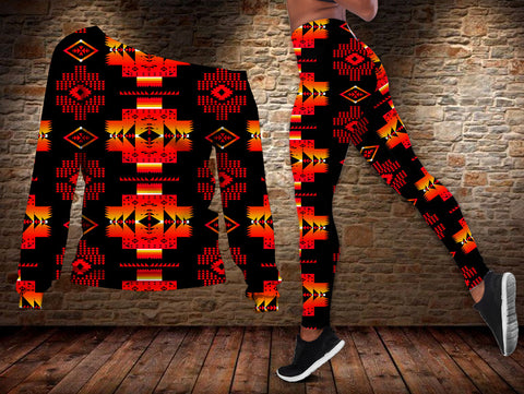 GB-NAT00720-03 Tribe Design Native American Off-shoulder Sweater Legging Set