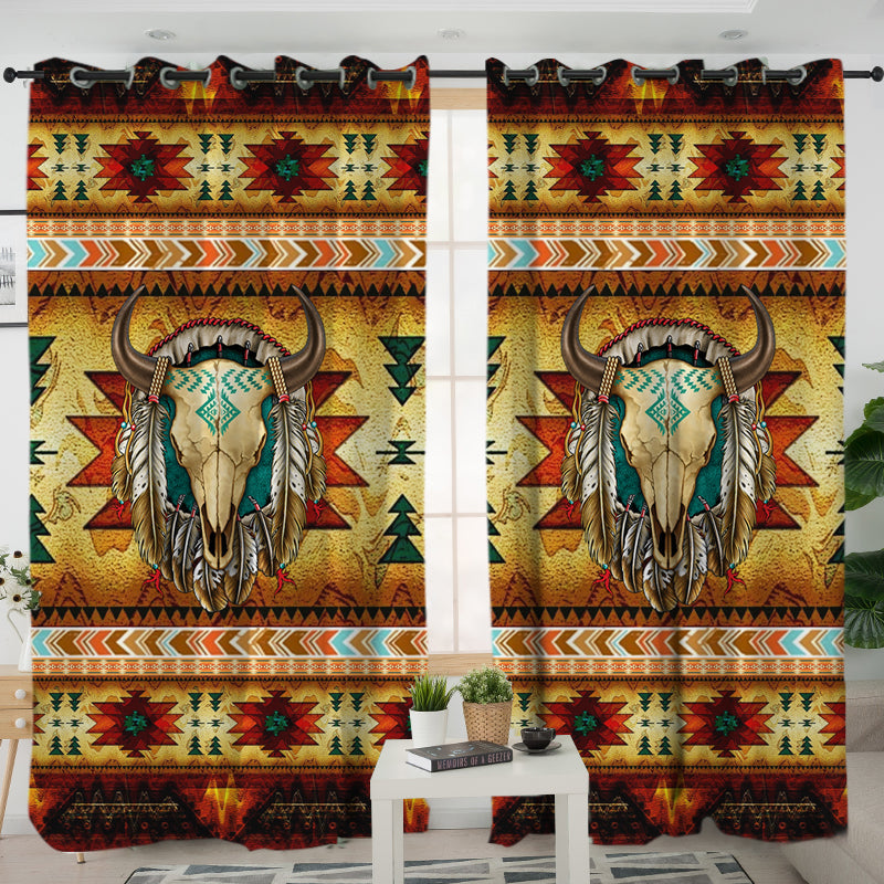 LVR0012 - Bison Tribe Pattern  Living Room Curtain