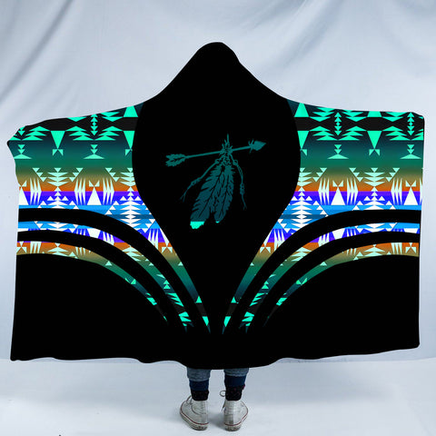 HDB0085 Pattern Native American Design Hooded Blanket