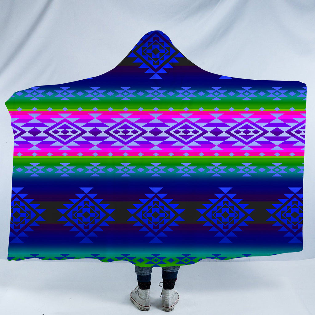 GB-NAT00680-02 Pattern Native American Design Hooded Blanket
