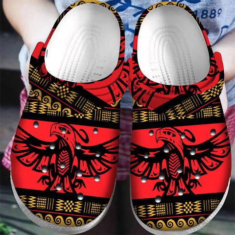 GB-NAT00048-05 Pink Phoenix Native American Crocs Clogs Shoes