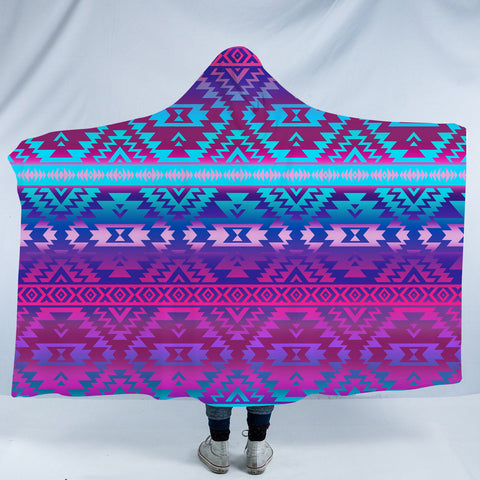 HDB008 Pattern Native American Design Hooded Blanket