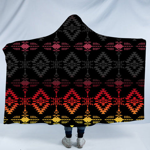 GB-NAT00684 Pattern Native American Design Hooded Blanket