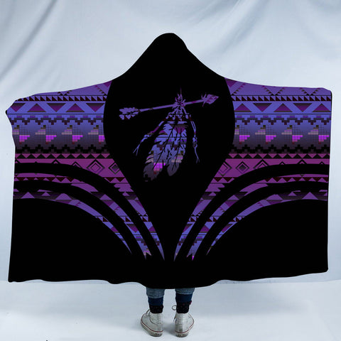 HDB0081 Pattern Native American Design Hooded Blanket