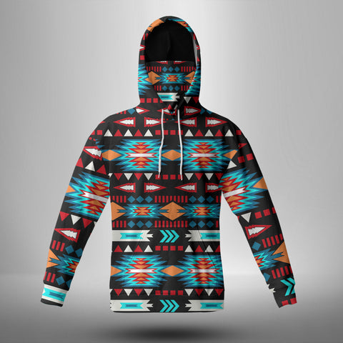 GB-NAT00573 Light Neon Blue 3D Hoodie With Mask