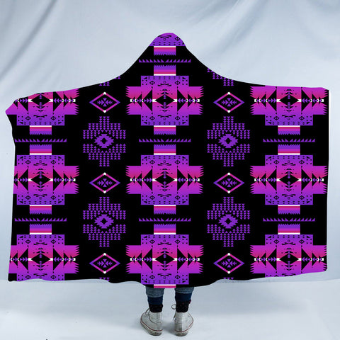 GB-NAT00720 Pattern Native American Design Hooded Blanket