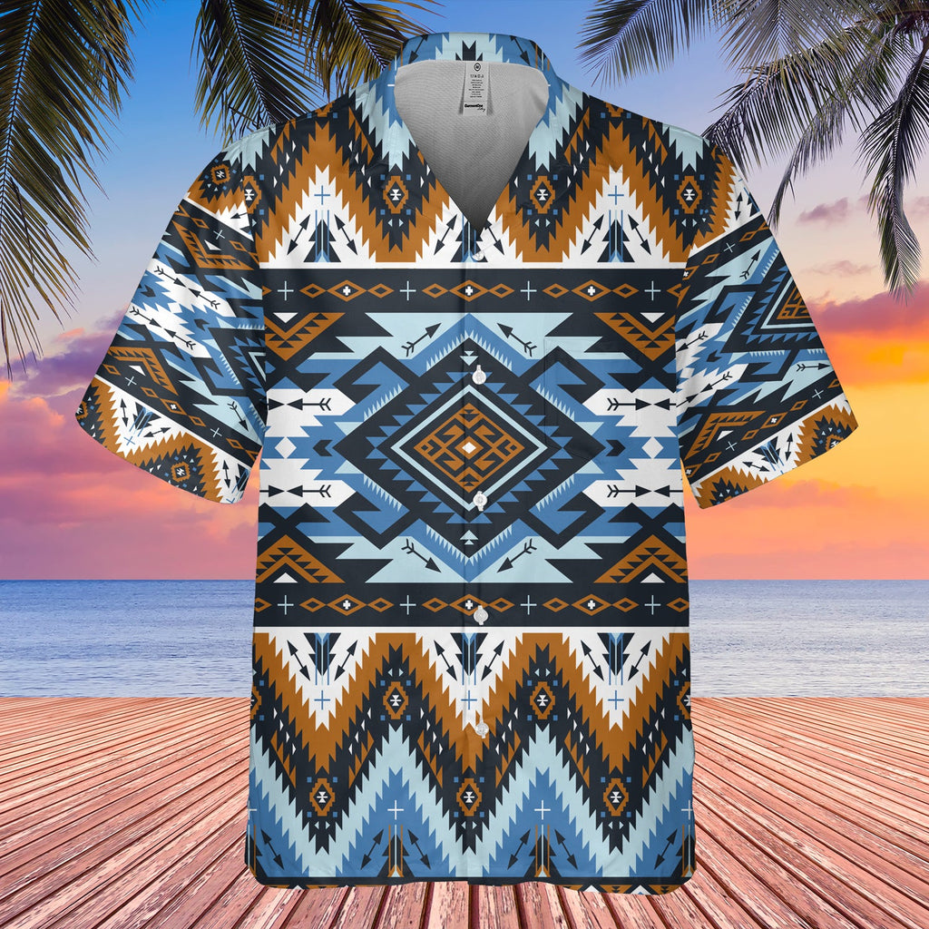 GB-NAT00613 Retro Colors Tribal Seamless  Hawaiian Shirt 3D